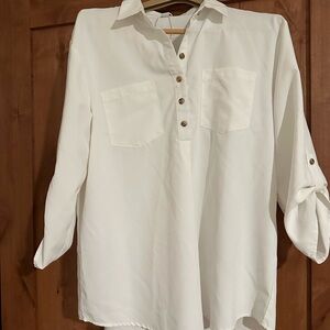 White Button-Up Blouse